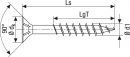 SPAX Universalschraube, 3 x 45 mm, 1000 Stück, Vollgewinde, Senkkopf, Kreuzschlitz Z1, S-Spitze, YELLOX - 1081020300455 Thumbnail 2