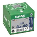 SPAX Universalschraube, 3,5 x 45 mm, 200 Stück, Vollgewinde, Senkkopf, T-STAR plus T20, 4CUT, WIROX - 1191010350453 Thumbnail 3