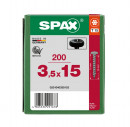 SPAX Universalschraube, 3,5 x 15, Vollgewinde, Halbrundkopf, T-STAR plus T15, 4CUT, BLAX, 200 Stück - 0201040350153 Thumbnail 3