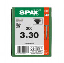 SPAX Universalschraube, 3,0 x 30, Teilgewinde, Senkkopf, T-STAR plus T10, S-Spitze, BLAX, 200 Stück - 0191040300303 Thumbnail 3