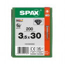 SPAX Universalschraube, 3,5 x 30, Teilgewinde, Senkkopf, T-STAR plus T20, 4-CUT, BLAX, 200 Stück - 0191040350303 Thumbnail 3