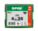 SPAX Universalschraube, 4,5 x 35, Teilgewinde, Senkkopf, T-STAR plus T20, 4-CUT, BLAX, 200 Stück - 0191040450353 Thumbnail 3
