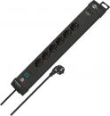 Brennenstuhl Premium-Line Steckdosenleiste 6-fach mit 2x USB C PD 65W und USB A 18W, schwarz 3m H05VV-F3G1.5 - 1951160613 Thumbnail 1