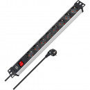 Brennenstuhl Premium-Line Technik Alu 8-fach 2m /Schalter, 19" Thumbnail 1