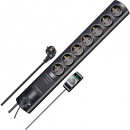 Brennenstuhl Primera-Tec Comfort Switch Plus 19.500A Überspann.schutz-Steckdosenleiste 7-fach schwarz 2m - 1153300467 Thumbnail 1