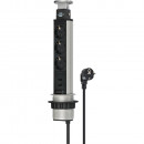 Brennenstuhl Tower Power USB-Charger Tischsteckdosenleiste 3-fach + 2 USB Ladebuchsen 2m, in Tischplatte versenkbar - 1396200013 Thumbnail 1