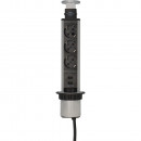 Brennenstuhl Tower Power USB-Charger Tischsteckdosenleiste 3-fach + 2 USB Ladebuchsen 2m, in Tischplatte versenkbar - 1396200013 Thumbnail 2