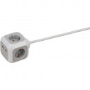 Brennenstuhl Steckdosenwürfel 4fach + USB 1,4m (H05VV-F3G1,5) - 1150100 Thumbnail 2