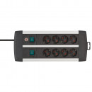 Brennenstuhl Premium-Alu-Line Technik Steckdosenleiste 8-fach Duo schwarz 3m H05VV-F 3G1,5 4-fach schaltb. - 1391000908 Thumbnail 2