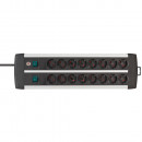 Brennenstuhl Premium-Alu-Line Technik Steckdosenleiste 16-fach Duo schwarz 3m H05VV-F 3G1,5 8-fach schaltb. - 1391000916 Thumbnail 2