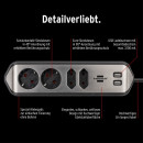 Brennenstuhl estilo Ecksteckdosenleiste mit USB-Ladefunk. 4-fach 2xSchutzkontakt & 2xEuro silber/schwarz - 1153590410 Thumbnail 12