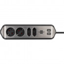 Brennenstuhl estilo Ecksteckdosenleiste mit USB-Ladefunk. 4-fach 2xSchutzkontakt & 2xEuro silber/schwarz - 1153590410 Thumbnail 4