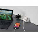 Brennenstuhl estilo Ecksteckdosenleiste mit USB-Ladefunktion 4-fach 2x Schutzkontakt & 2x Euro silber/weiß - 1153590420 Thumbnail 8