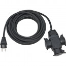 Brennenstuhl Verl.-Kabel 10m H07RN-F3G1,5 schwarz (mit 3-fach Gummikupplung <IP44>) - 1167810301 Thumbnail 1