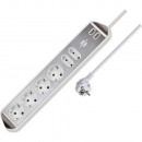 Brennenstuhl estilo Ecksteckdosenleiste mit USB-Ladefunktion 6-fach silber/weiß - 1153590620 Thumbnail 1