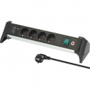 Brennenstuhl Alu-Office-Line Steckdosenleiste mit USB Power Delivery USB-Ladefunktion 4-fach 1,8m H05VV-F 3G1,5 - 1391040420 Thumbnail 1