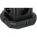 Brennenstuhl Steckdosenturm 8-fach mit 2x USB A, 1x USB C Power Delivery schwarz 2m H05VV-F3G1,5 - 1153560010 Thumbnail 3