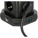Brennenstuhl Steckdosenturm 8-fach mit 2x USB A, 1x USB C Power Delivery schwarz 2m H05VV-F3G1,5 - 1153560010 Thumbnail 4