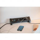 Brennenstuhl Premium Office-Line Steckdosenleiste 4-fach schwarz mit USB C PD 30W und USB A 18W, 1,8m H05VV-F3G1 - 1156250544 Thumbnail 4