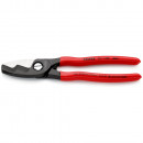 KNIPEX (95 11 200 SB) Kabelschere mit Doppelschneide mit Kunststoff überzogen brüniert Thumbnail 1