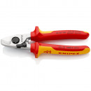 KNIPEX (95 26 165 SB) Kabelschere mit Öffnungsfeder isoliert mit Mehrkomponenten-Hüllen, VDE-geprüft verchromt Thumbnail 1
