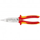 KNIPEX (13 86 200 SB) Elektro-Installationszange isoliert mit Mehrkomponenten-Hüllen, VDE-geprüft verchromt Thumbnail 1