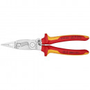 KNIPEX (13 96 200 SB) Elektro-Installationszange isoliert mit Mehrkomponenten-Hüllen, VDE-geprüft verchromt Thumbnail 1