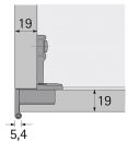 Hettich Grundscharnier (270 ° vorliegend, halb vorliegend / Auflage 15 mm vernickelt) - 45044 Thumbnail 3
