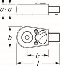 NW-HAZET Einsteckumschaltknarre (9 x 12 mm 1/4 " / CV- Stahl) - 6408 Thumbnail 5