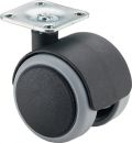 BS ROLLEN Kunststoffdoppelrolle (Rad-Ø 50 mm Tragfähigkeit 50 kg / mit Anschraubplatte) - F76.050.PL Thumbnail 1
