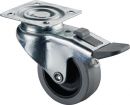 BS ROLLEN Lenkrolle mit Totalfeststeller (Rad-Ø 50 mm Tragfähigkeit 35 kg / mit Anschraubplatte Gleitlager) - A220.A80.050 Thumbnail 1