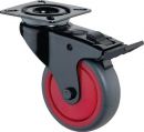 BS ROLLEN Lenkrolle mit Totalfeststeller (Rad-Ø 50 mm Tragfähigkeit 50kg/mit Anschraubplatte&Totalfeststeller) - A820.A85.050.03 Thumbnail 1