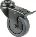 BS ROLLEN Lenkrolle mit Totalfeststeller (Rad-Ø 75 mm Tragfähigkeit 75kg/Rückenloch 10,2 mit Totalfeststeller) - A821.A85.075.06 Thumbnail 1