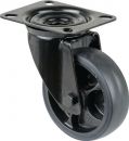 BS ROLLEN Lenkrolle (Rad-Ø 100 mm Tragfähigkeit 110 kg / Lenkrollen Gummi) - L800.B44.101.06 Thumbnail 1