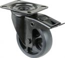 BS ROLLEN Lenkrolle mit Totalfeststeller (Rad-Ø 100 mm Tragfähigkeit 110 kg / mit Feststeller Gummi) - L820.B44.101.06 Thumbnail 1