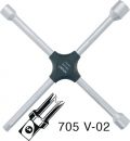 NW-HAZET Kreuzschlüssel (17 x 19 x 22 x 12,5 mm(1/2“ 4-kant) / L380 mmxB380mm) - 705V-02 Thumbnail 1