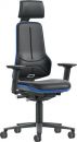 Bimos Arbeitsdrehstuhl (Rollen mit Kopfstütze / Kunstlederpolster schwarz blau) - 9576-MG01-3277 Thumbnail 3