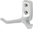 Hermeta Mantelhaken (zweifach Ausladung 55 mm / Aluminium silberfarbig eloxiert) - 0033-01E Thumbnail 1