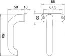 Dieckmann Profiltürdrückerlochteil (Aluminium F1 / oval 8 mm) - 1391/0000/01 Thumbnail 3