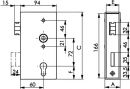 AMF Schlosskasten (DIN links / rechts / Maß A40xB94xC173 mm) - 14159 Thumbnail 3