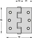 MATADOR Kugellagertürscharnier (Edelstahl käntig / 76x76 mm DIN links / rechts) - 0035.462500 Thumbnail 3