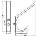 Hermeta Huthaken (einfach Ausladung 86,5 mm / Aluminium schwarz kunststoffbeschichtet) - 0148-18E Thumbnail 3