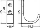 Hermeta Mantelhaken (einfach Ausladung 51,5 mm / Aluminium schwarz kunststoffbeschichtet) - 0149-18E Thumbnail 3
