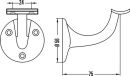 Hermeta Handlaufträger (Aluminium silberfarbig eloxiert / Durchmesser Wandplatte 56 mm) - 3505-01E Thumbnail 3