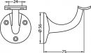 Hermeta Handlaufträger (Aluminium kunststoffbeschichtet schwarz / Durchmesser Wandplatte 56 mm) - 3505-70E Thumbnail 3