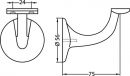 Hermeta Handlaufträger (Aluminium kunststoffbeschichtet schwarz / Durchmesser Wandplatte 56 mm) - 3508-70E Thumbnail 3