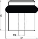Hermeta Bodentürpuffer (Ø 39 mm Höhe 36 mm / Aluminium schwarz kunststoffbeschichtet) - 4735-18E Thumbnail 3
