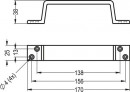 Hermeta Handgriff (Länge 170 mm Breite 25 mm / Aluminium silberfarbig eloxiert) - 4204-01E Thumbnail 3