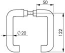 AMF Türdrückerlochteil (Leichtmetall F1 / silberfarbig / Schlosskästen) - 15503 Thumbnail 3