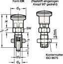 GANTER Rastbolzen (d1 10 mm d2 M 16 x 1,5 mm l1 12 mm/Stahl,ohne Rastsperre/Inhalt: 5 Stück) - 817-10-12-BK Thumbnail 4